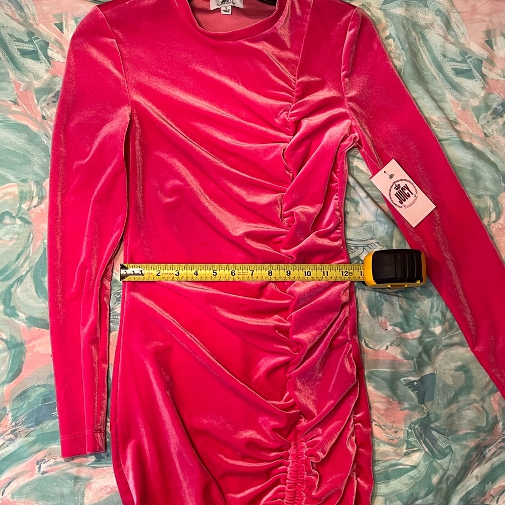 Juicy Couture Fuchsia Velvet Long Sleeve Dress - Picture 8 of 11